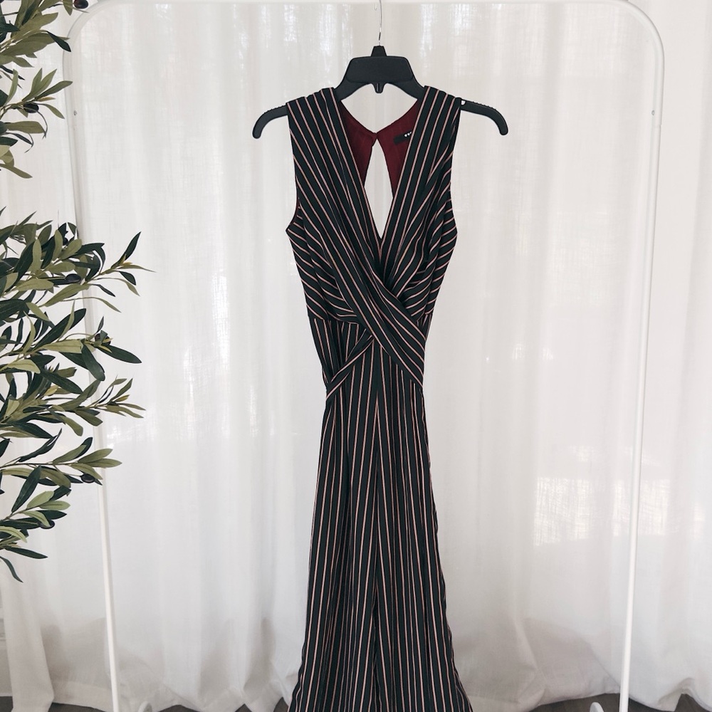 Striped Sleeveless Maxi Jumpsuit